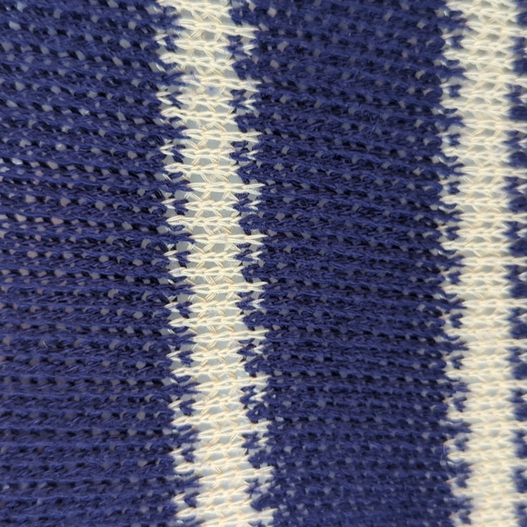 DB Established 1962 Blue & Ivory Striped Sweater sz XL with Lace Embelishment - Picture 3 of 7